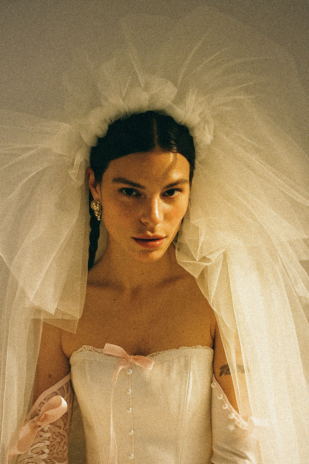 a woman in a modern wedding dress